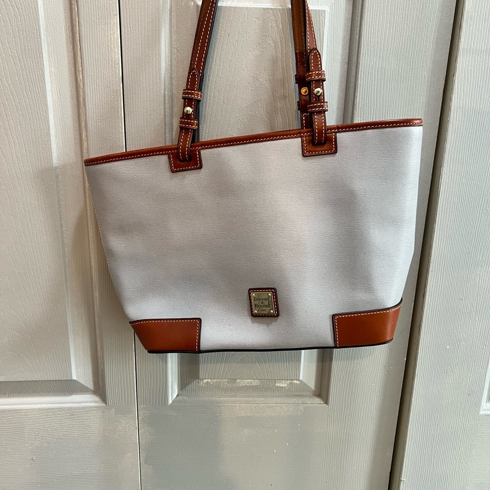 Dooney & Bourke Light Gray and Brown Tote